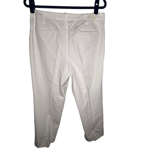 Talbots Cropped Pants Womens 14 White Button Accent on Legs 34" Waist Classic - Picture 2 of 7